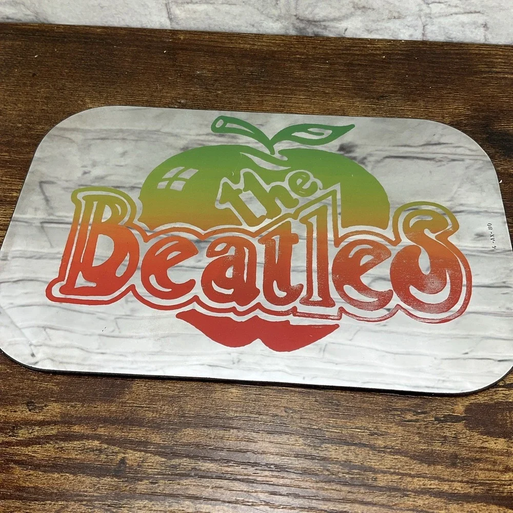 Vintage Beatles Double Sided Carnival Mirror Big Apple Wall Art 9x5 1980's Rare
